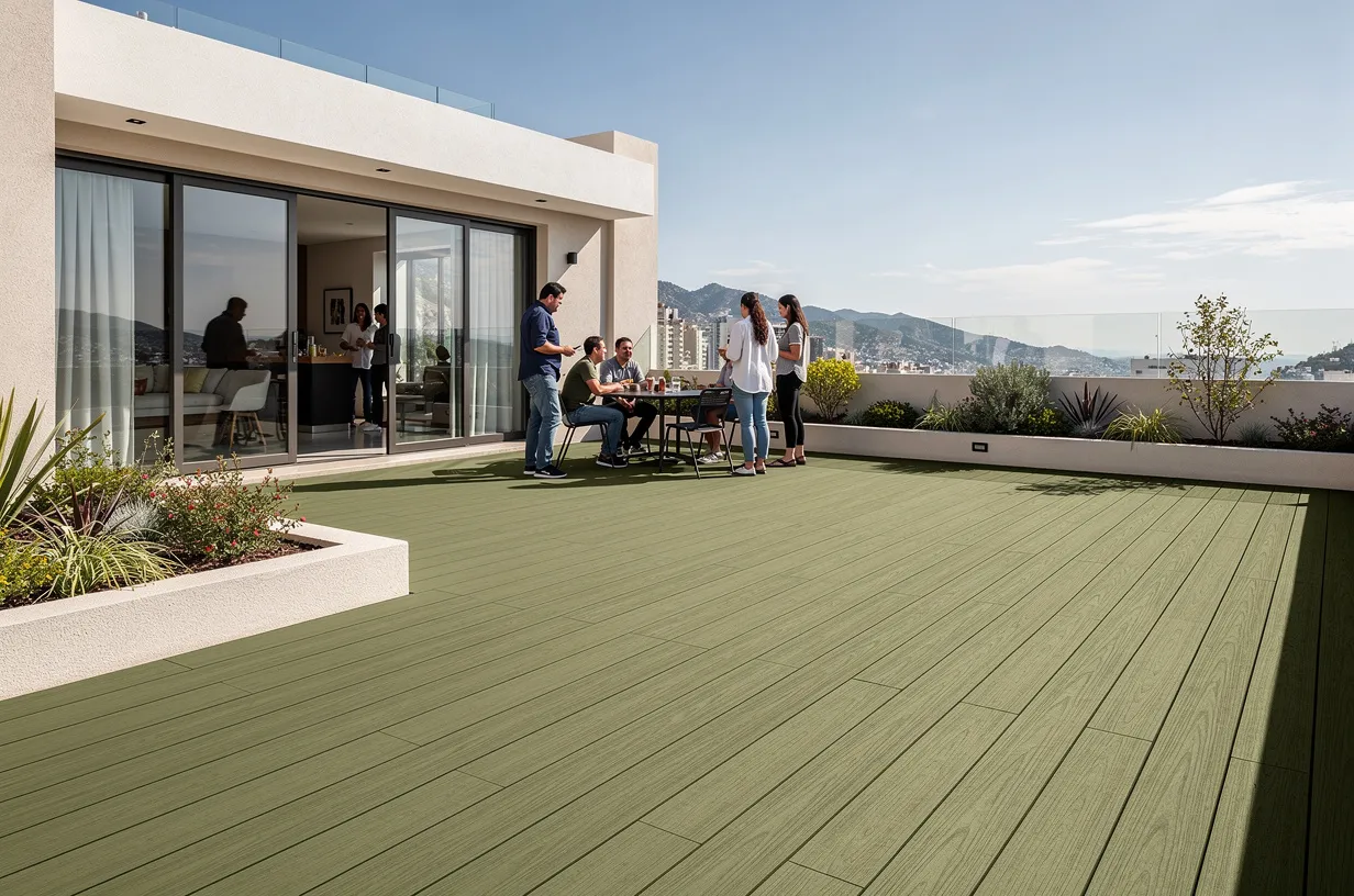 Deck WPC de Extrutech en una vivienda