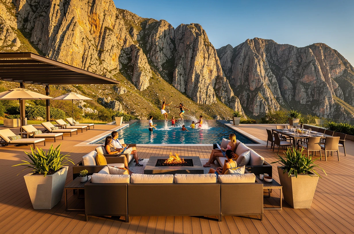 Terraza de deck WPC de Extrutech en un entorno costero