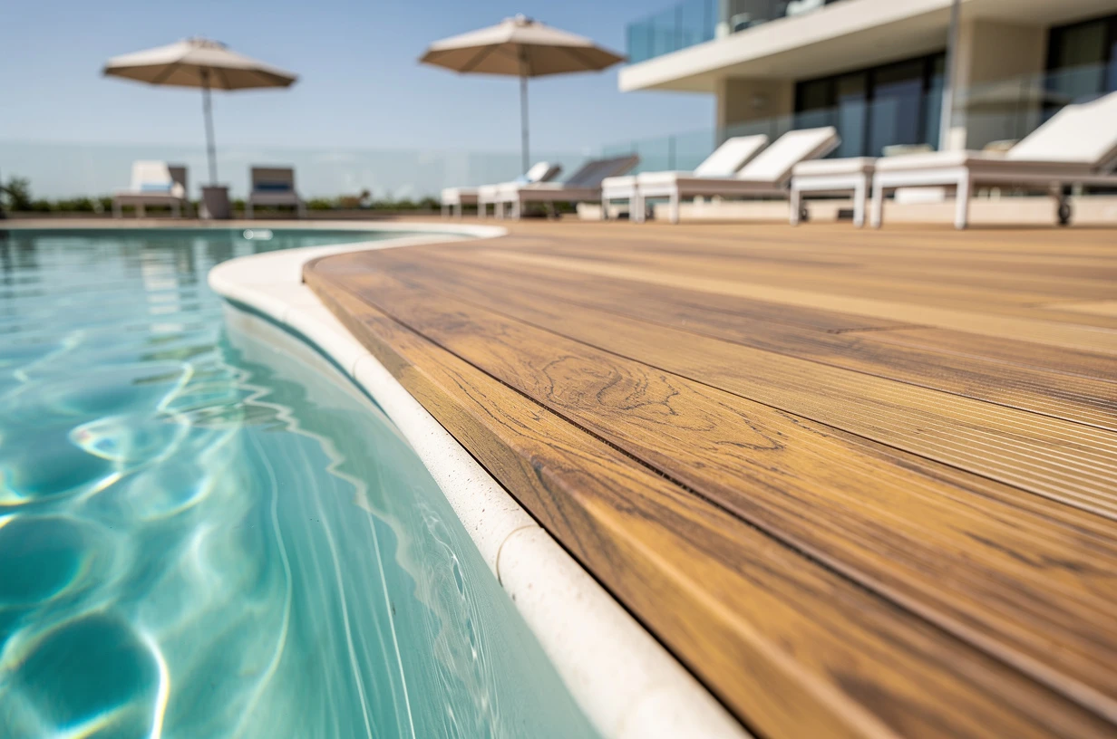 Remate de borde y fascia de un deck WPC de Extrutech